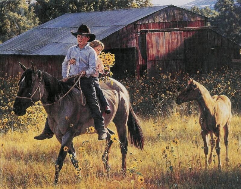 Boy and Girl on Horse