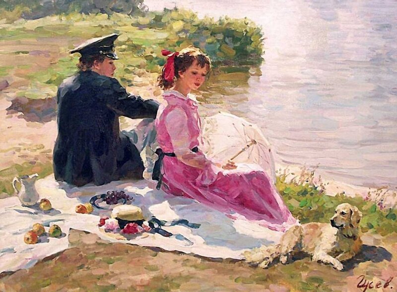 Boy and Girl on Picnic