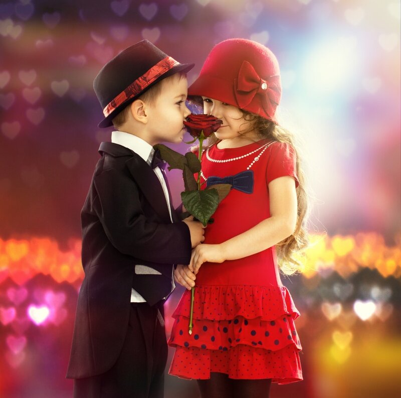 Boy and Girl with Rose