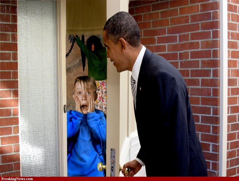 Boy and Man at Door