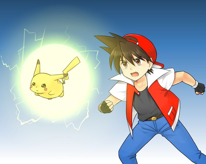 Boy and Pikachu — Blue