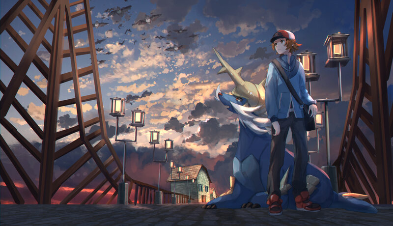 Boy and Pokémon on Bridge