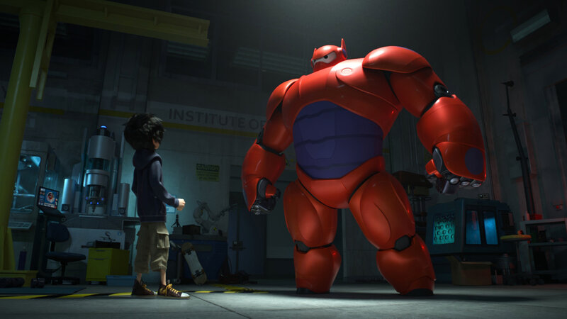 Boy and Robot in Lab