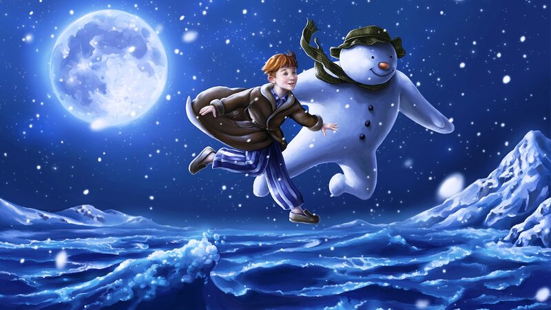 Boy and Snowman Flying