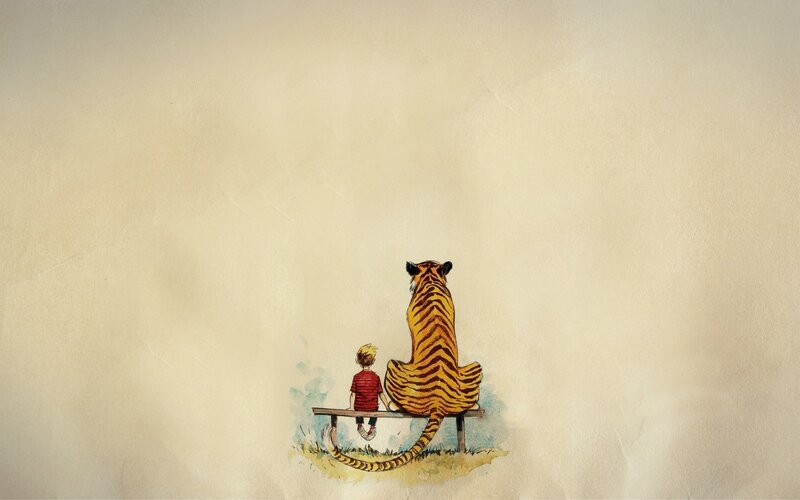 Boy and Tiger on Bench