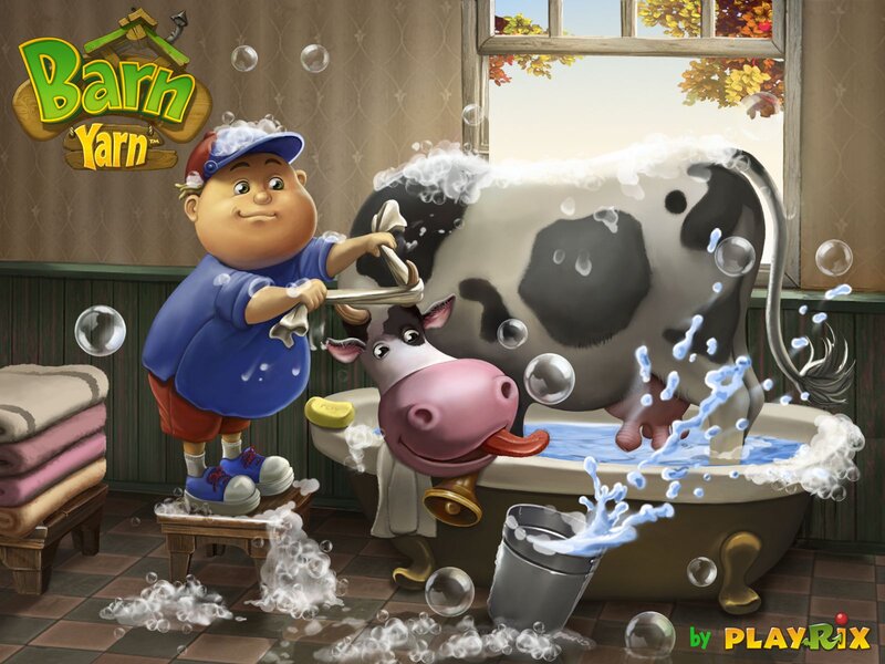 Boy Bathing Cow