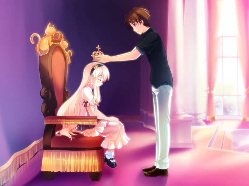 Boy Crowning Girl — Purple