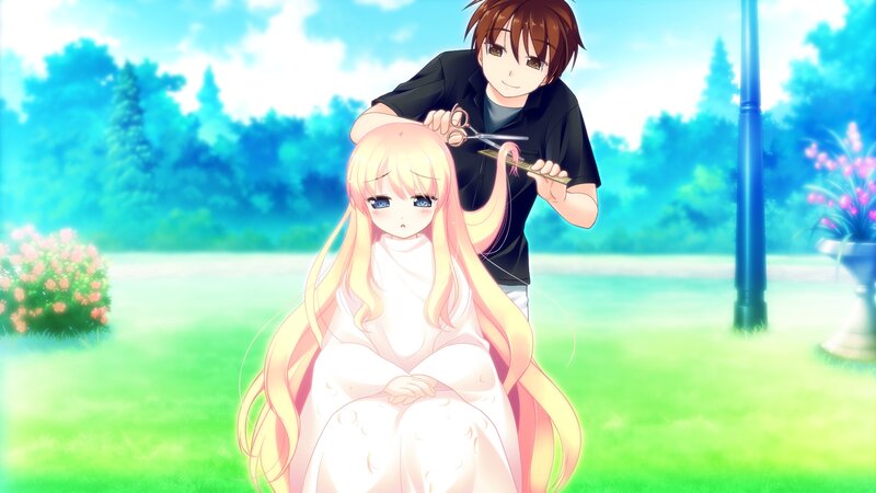 Boy Cutting Girl's Hair