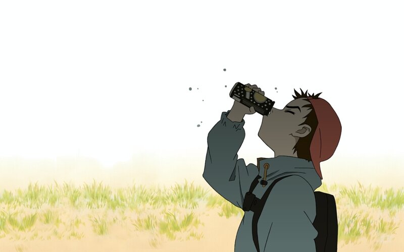 Boy Drinking from Can