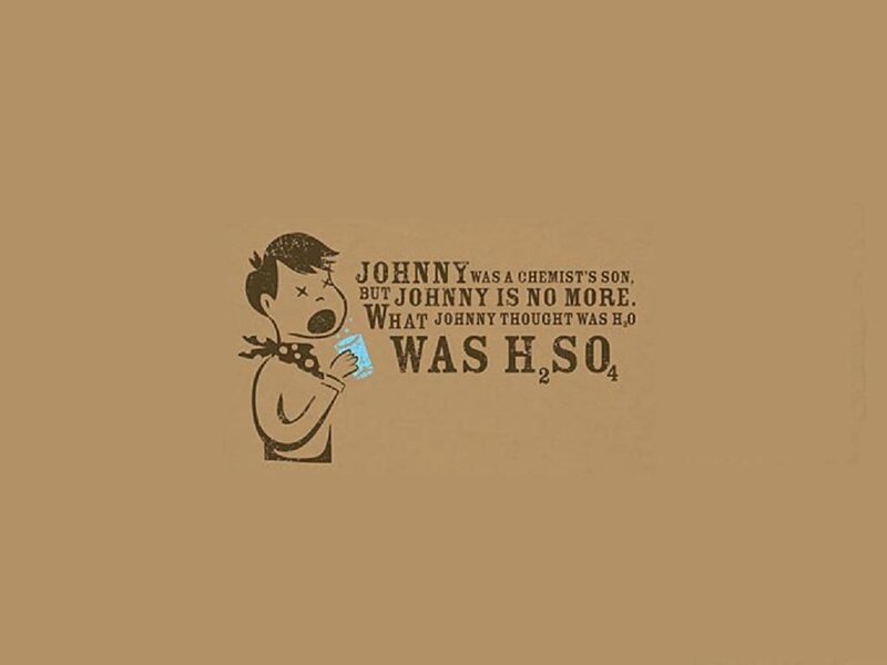 Boy Drinking Liquid — Brown, Dark Humor