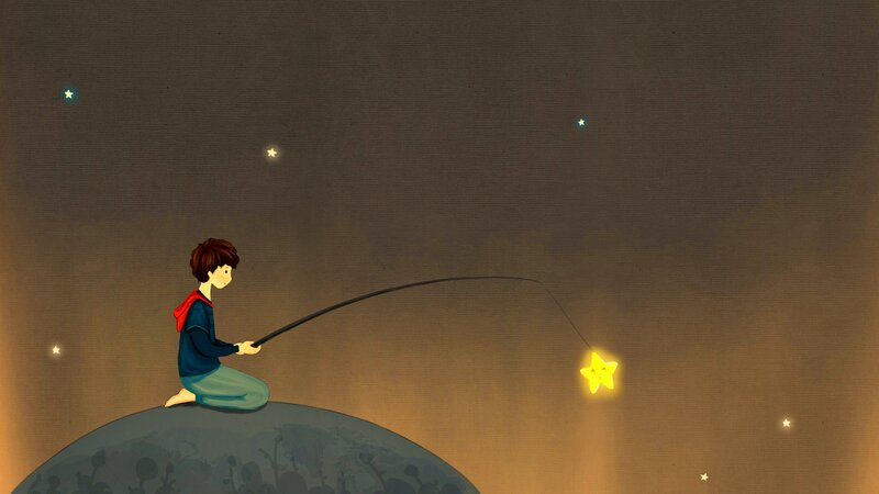Boy Fishing for Stars
