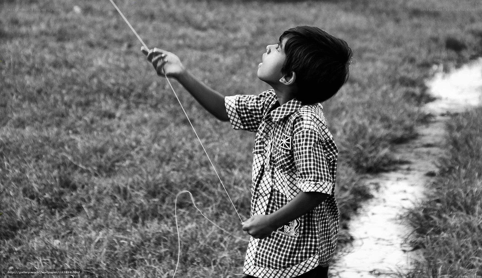 Boy flying a kite