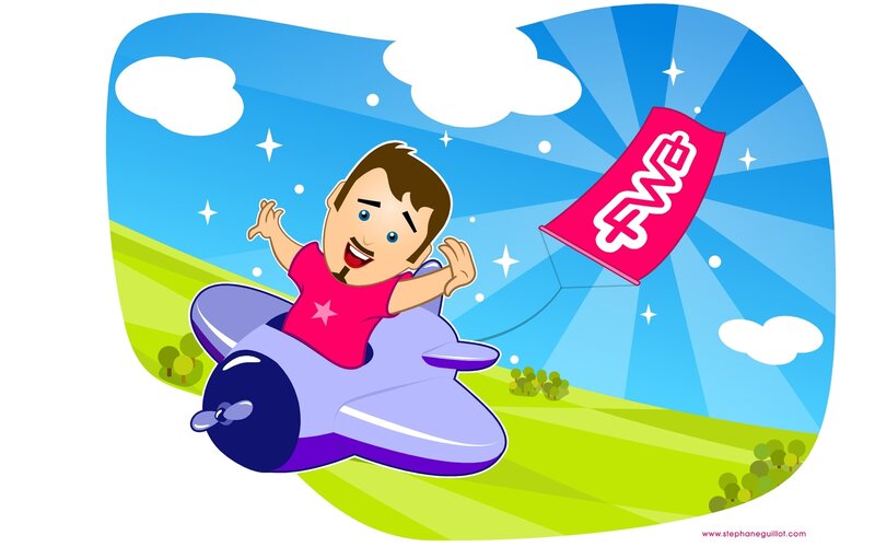 Boy flying a toy plane