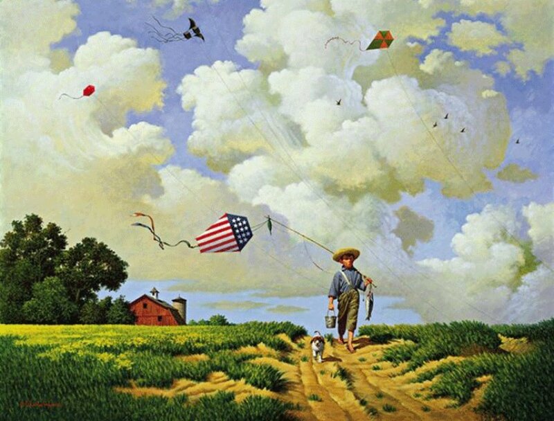 Boy Flying Kites