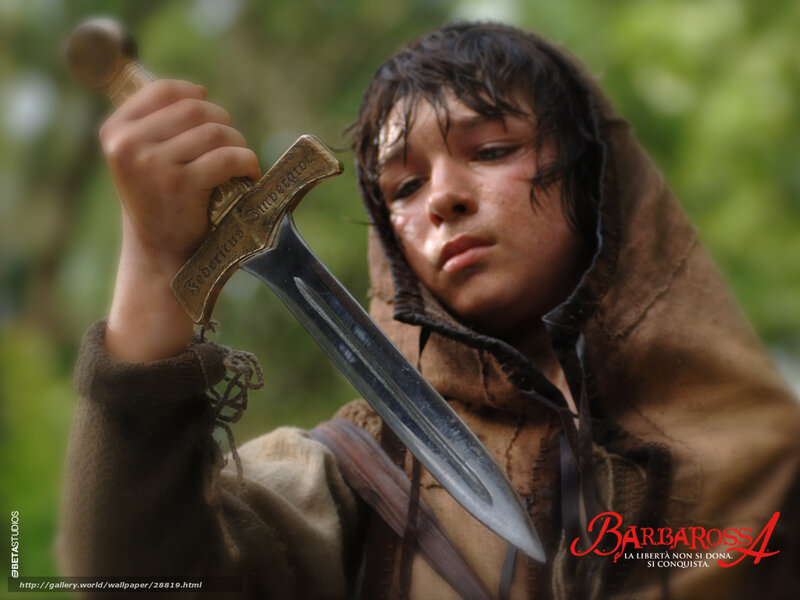 Boy Holding a Sword — Brown