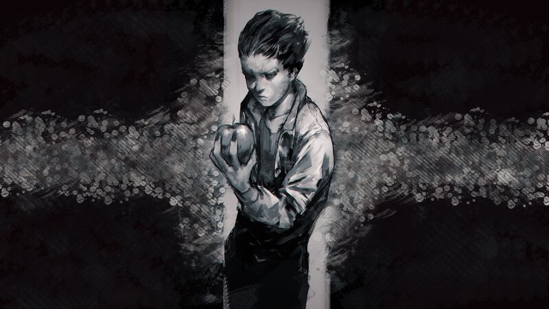 Boy Holding an Apple