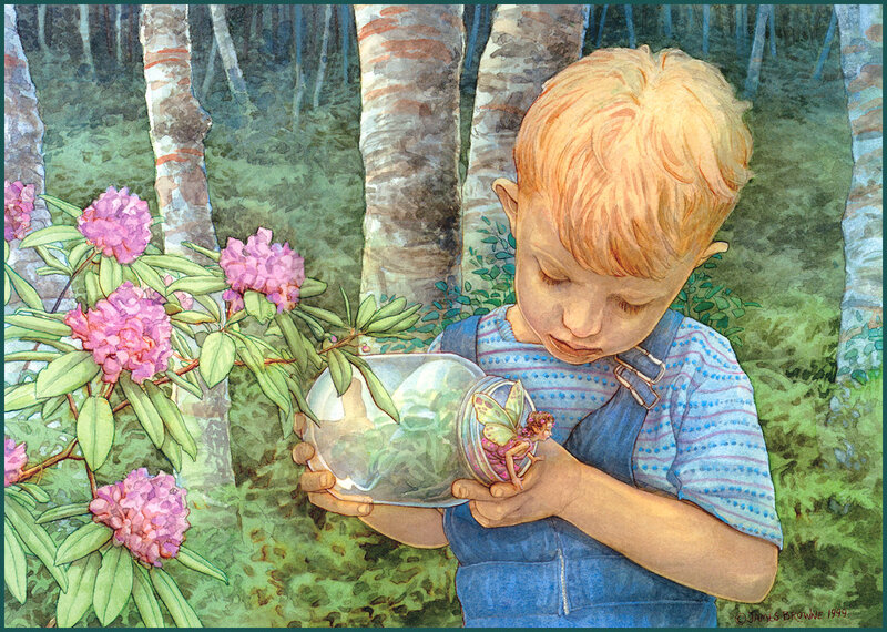 Boy Holding Jar with Fairy