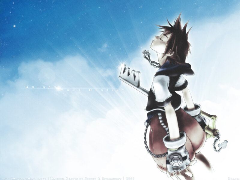 Boy Holding Keyblade — Blue