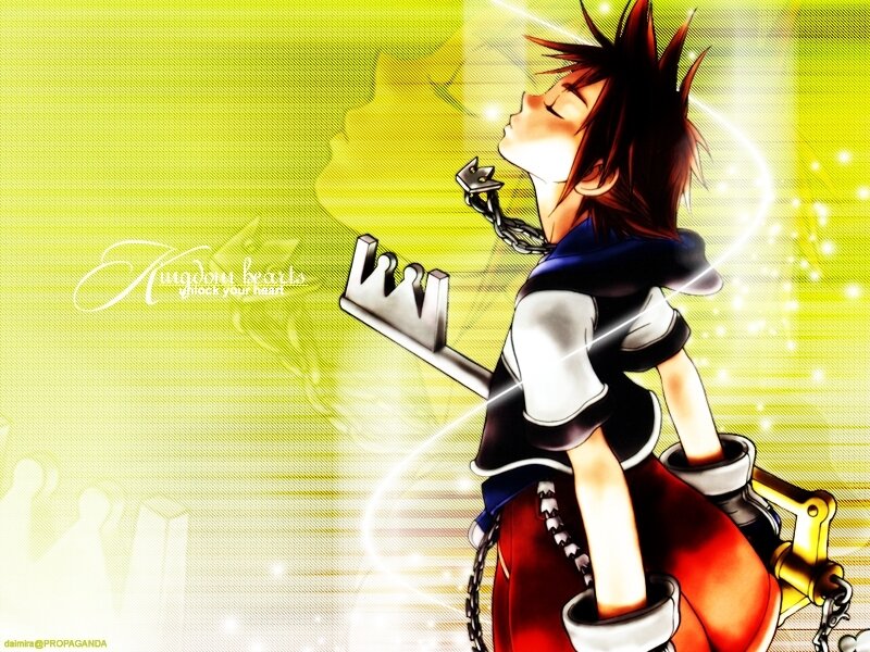 Boy Holding Keyblade — Yellow, Hopeful