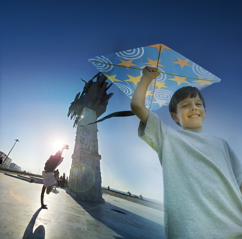 Boy Holding Kite