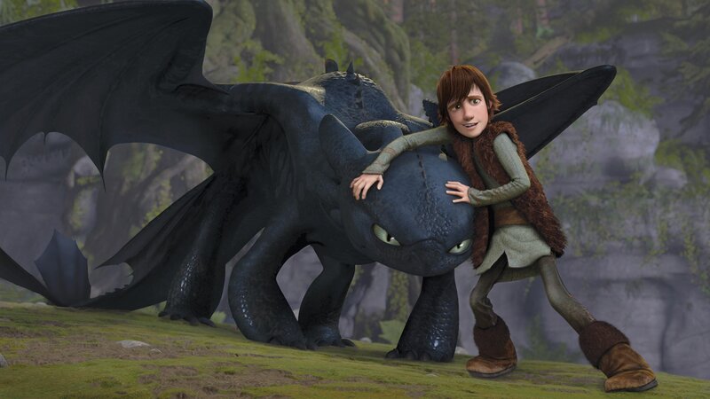 Boy Hugging Dragon — Green