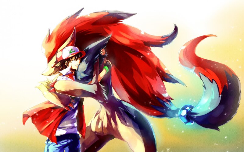 Boy Hugging Fox Creature