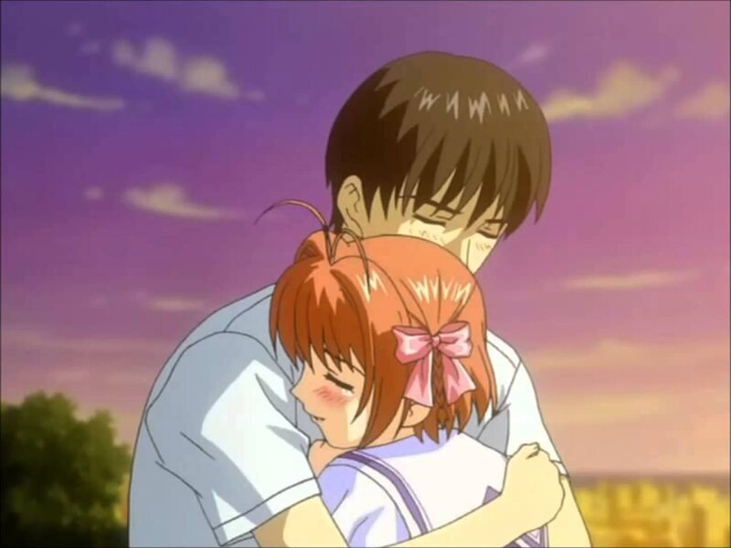Boy Hugging Girl — Purple