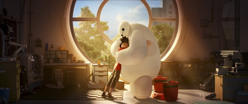 Boy Hugging Robot