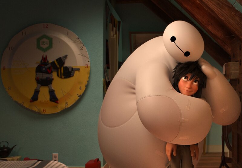 Boy Hugging Robot — White, Cozy