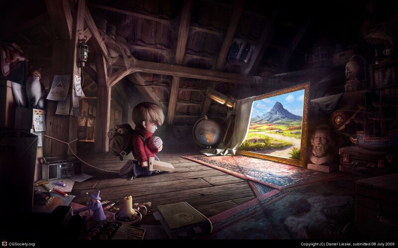 Boy in Attic Room