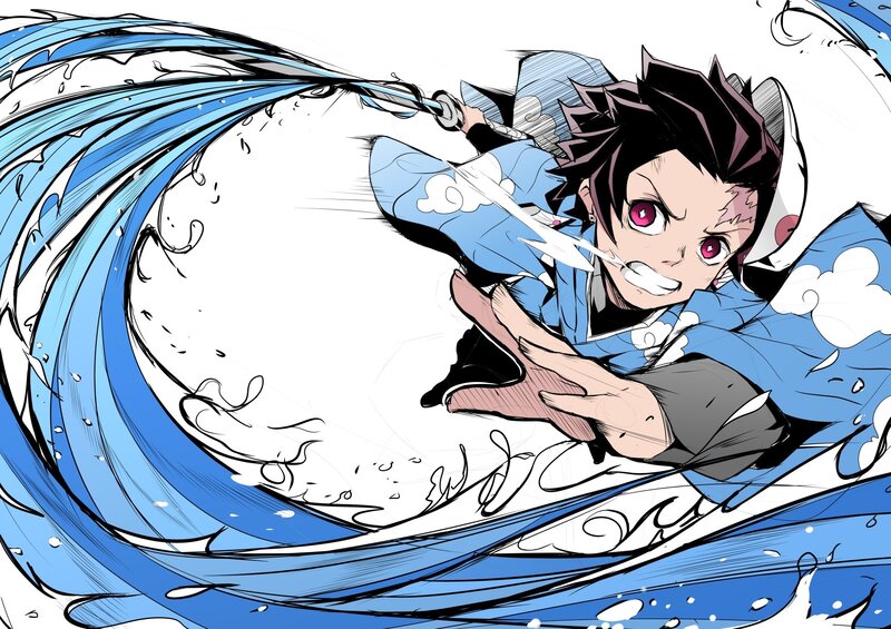 Boy in Blue Kimono