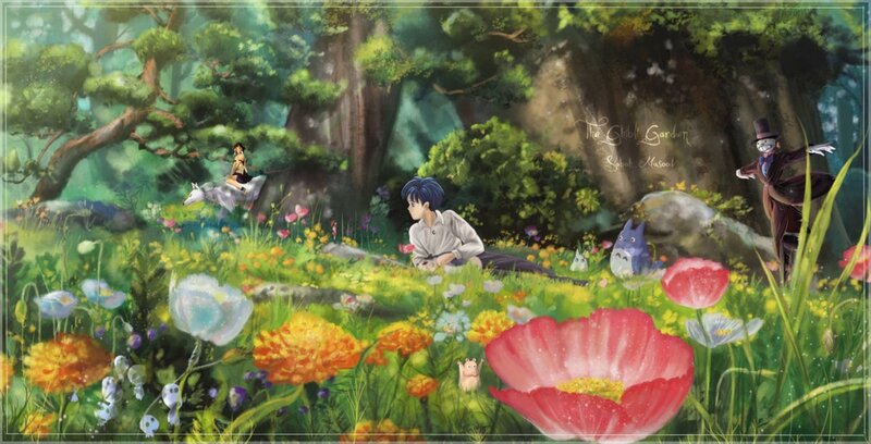 Boy in Flower Field — Green, Serene