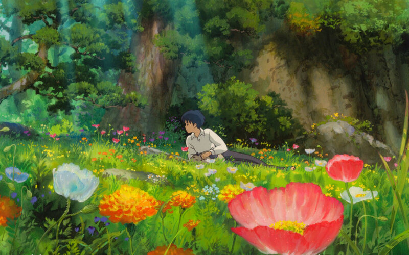 Boy in Flower Field — Green