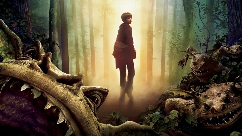 boy in forest with monsters