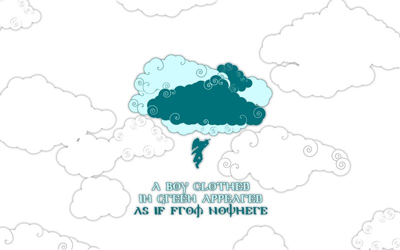 boy in green from cloud