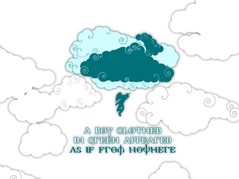 boy in green from clouds