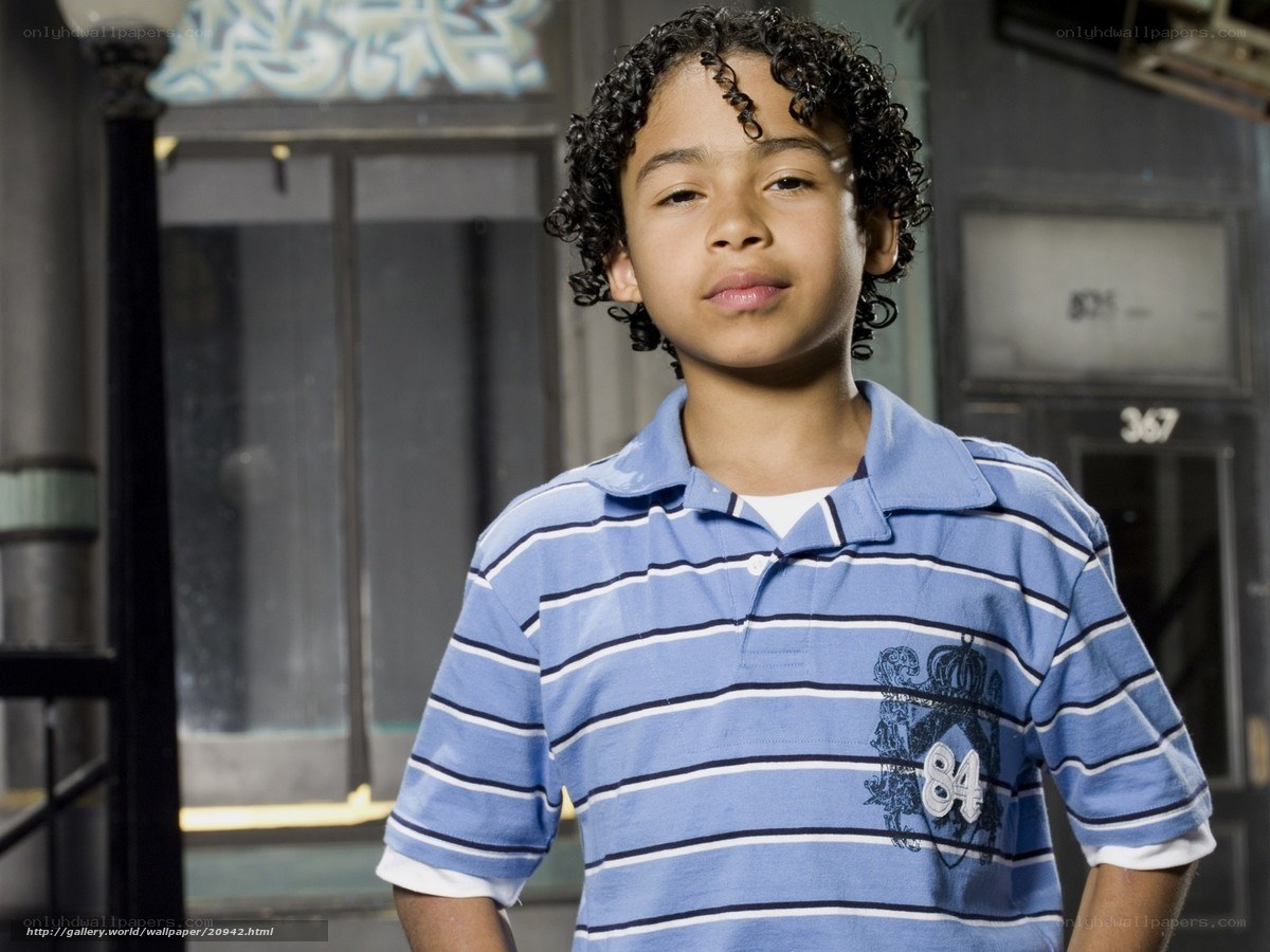 boy in striped polo shirt