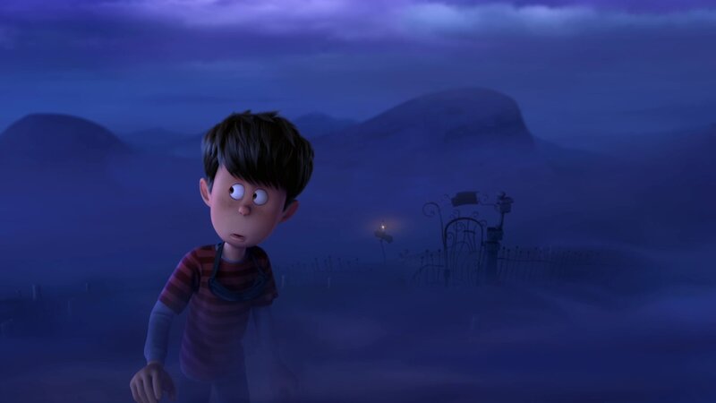 Boy in Striped Shirt — Blue, Mysterious