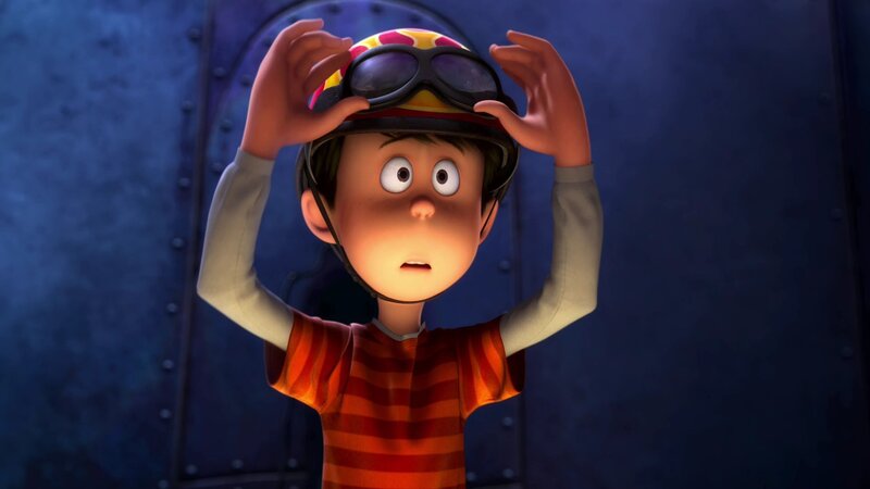 Boy in Striped Shirt — Blue