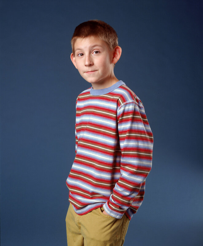 boy in striped shirt