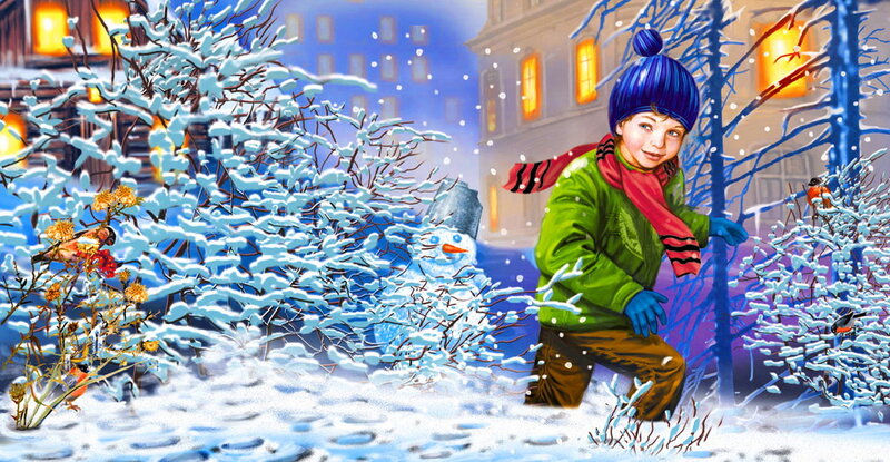 Boy in Winter Coat — Blue