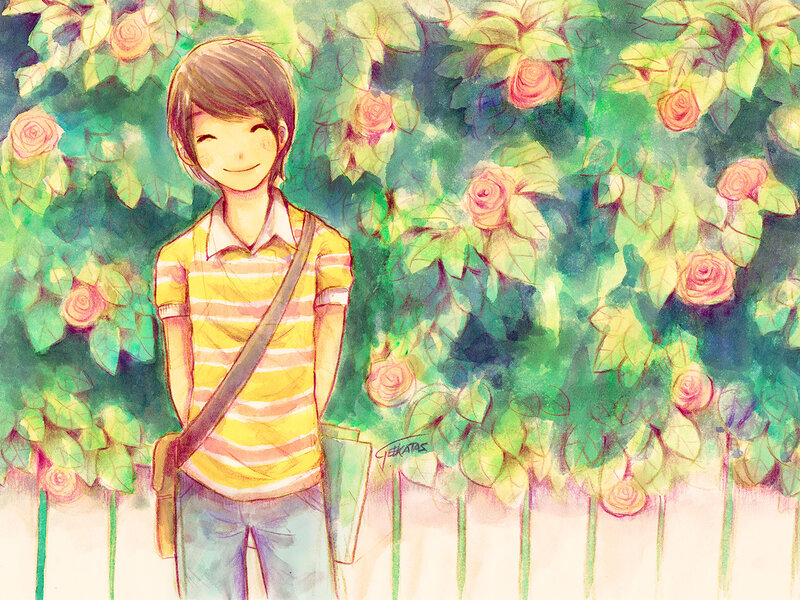boy in yellow striped shirt