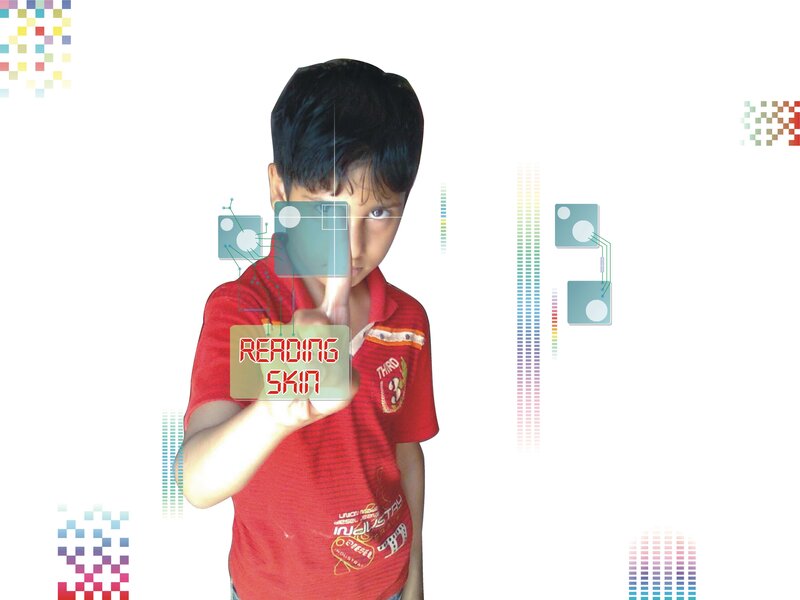 Boy Interacting with Digital Interface