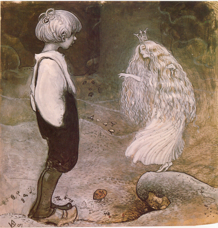 boy meets fairy in cave