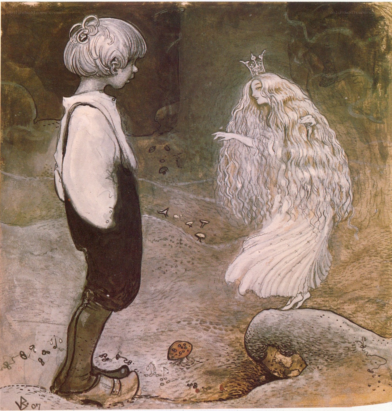 boy meets fairy in cave