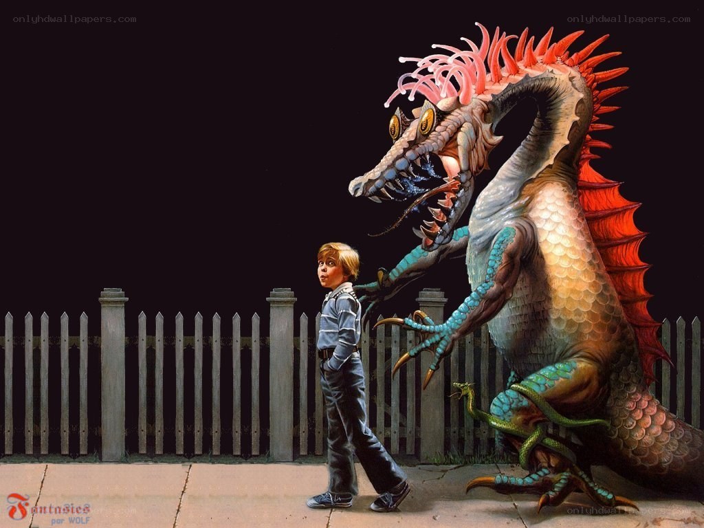 Boy meets giant dragon