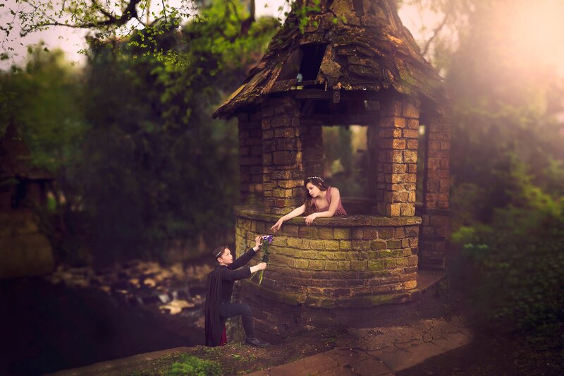 Boy Offering Flowers to Girl