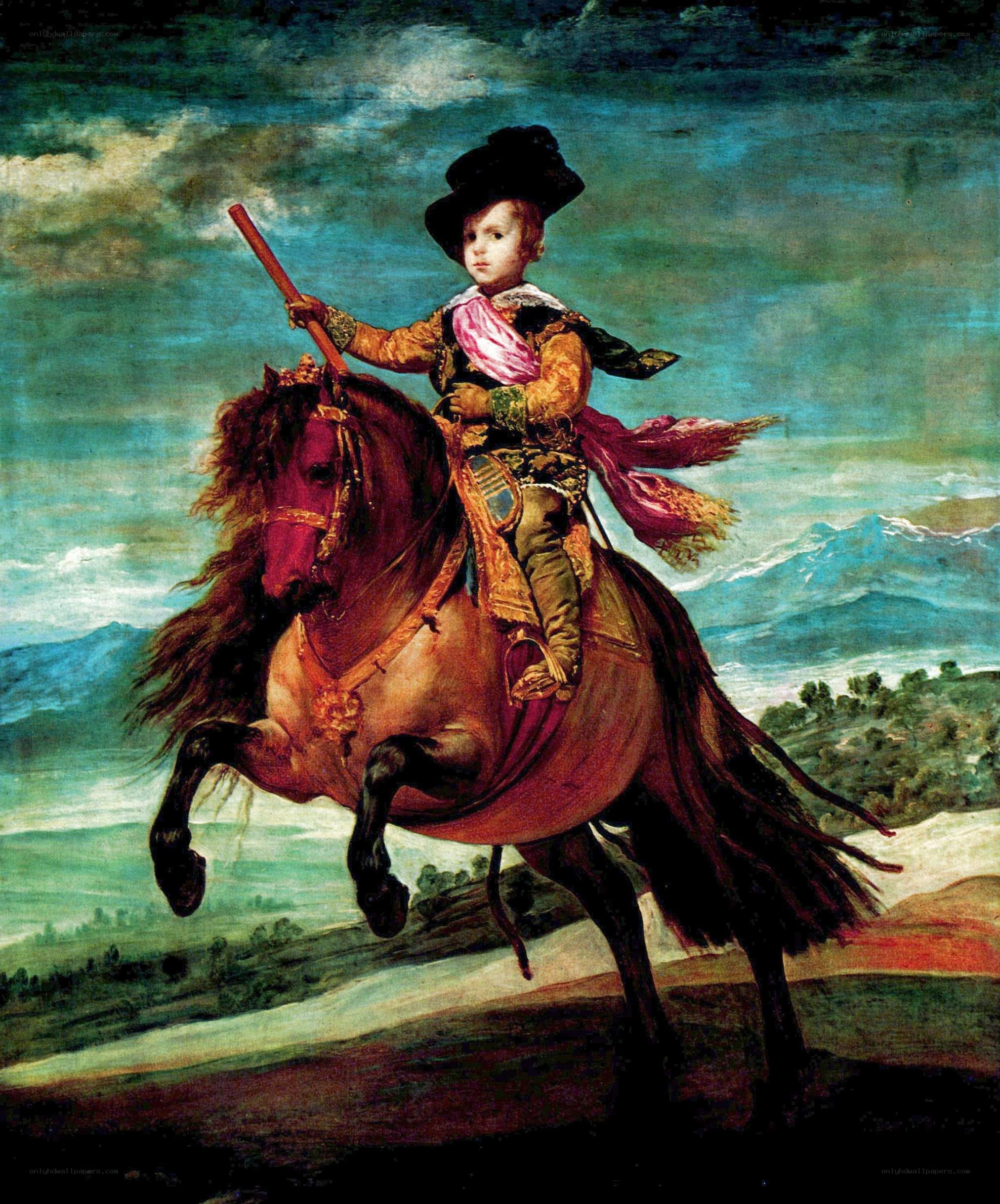 Boy on a rearing horse