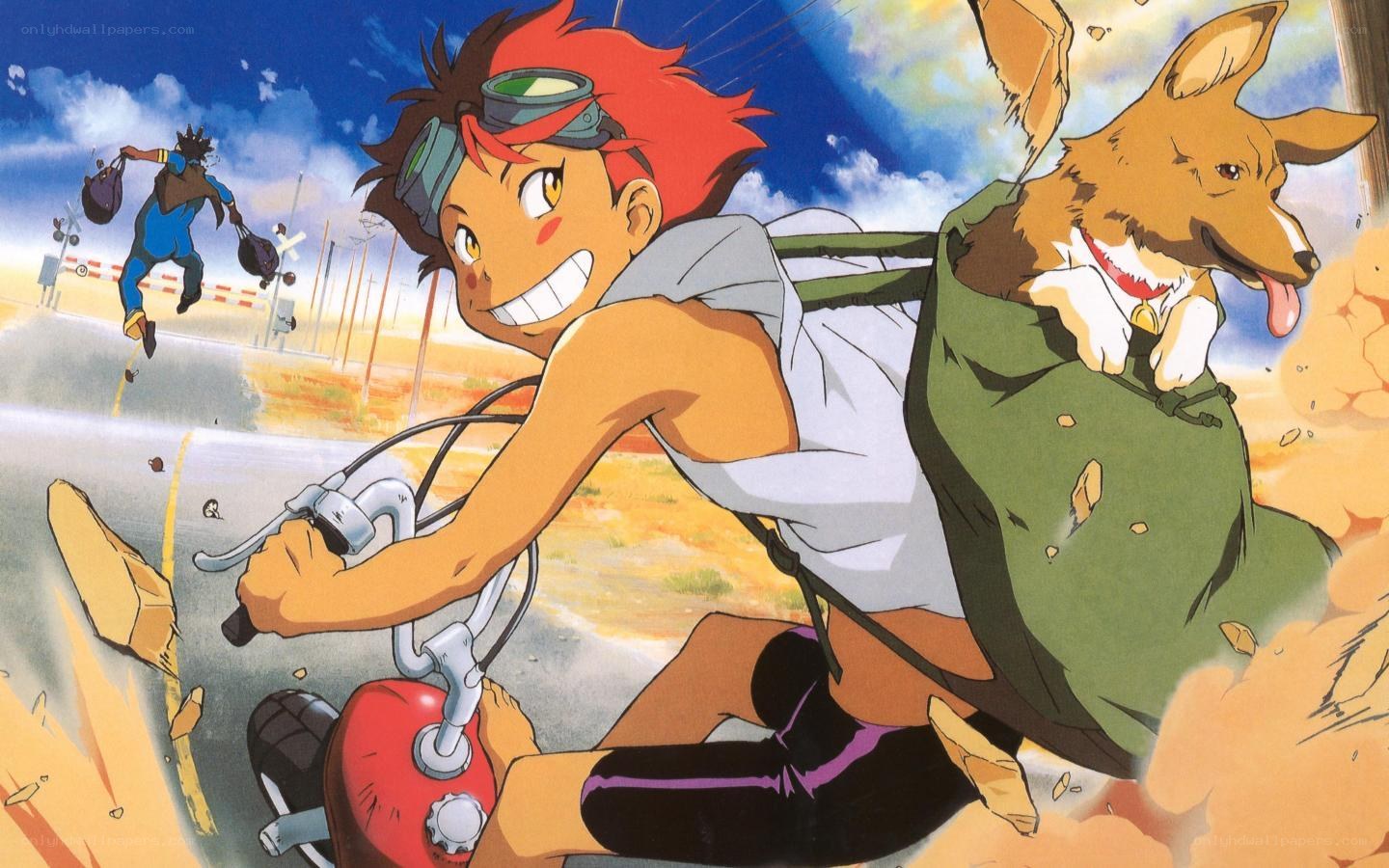 Boy on bike with dog