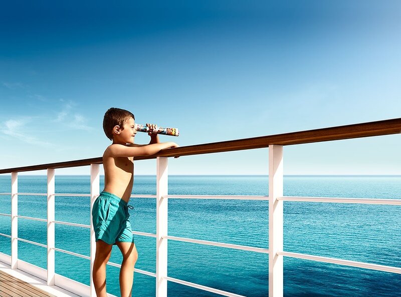 Boy on cruise ship deck